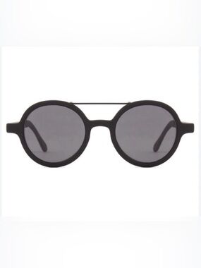 Komono Sunglasses NEW The Vivien Black Round w silver